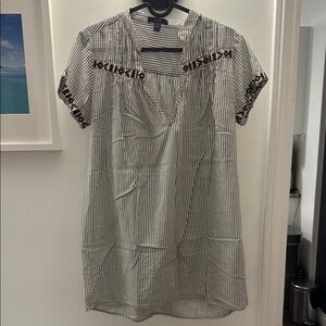 Jcrew Blue and White Striped Women's Bathing Suit Cover Up